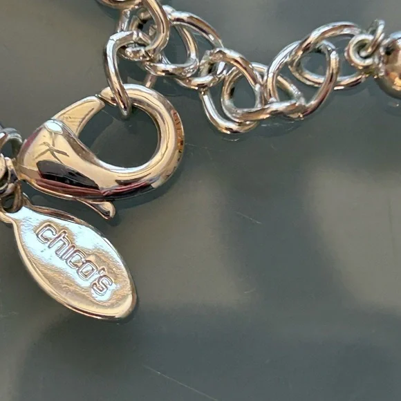 Chico's Silver & Brown Leather vintage pendant necklace - Picture 3 of 3